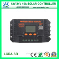 15A LCD PWM Solar Charger Controller with USB Port (QWP-1415USBB)